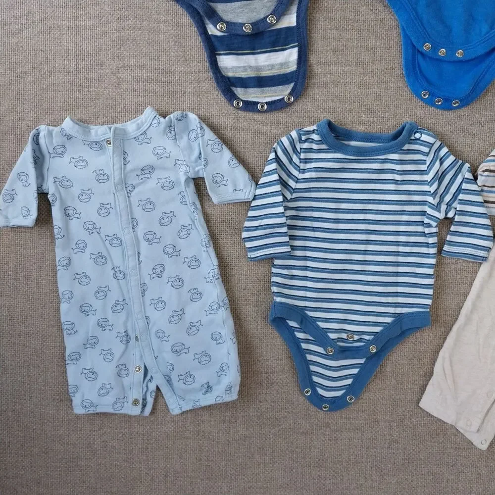 Baby Infant Boy Clothing Bundle Bodysuit Variety Of Colors 10 Pieces Newborn #9